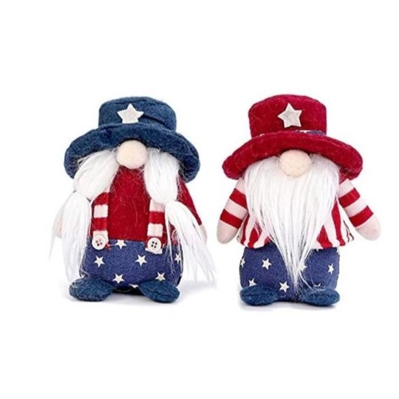 Patriotic Veterans Day Tomte Gnome Decorations Handmade Stars Plush Doll - Picture 2 of 5